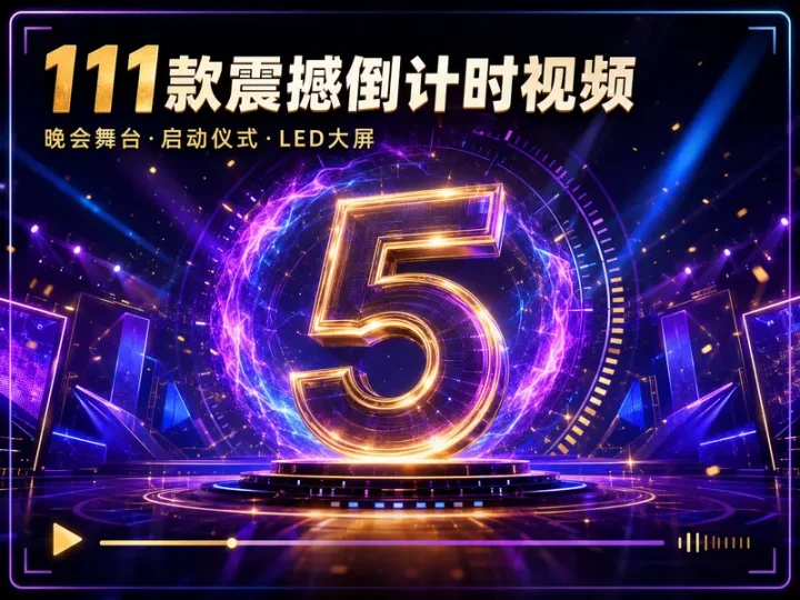 111款震撼五秒倒计时横屏视频素材一次收齐-数品库