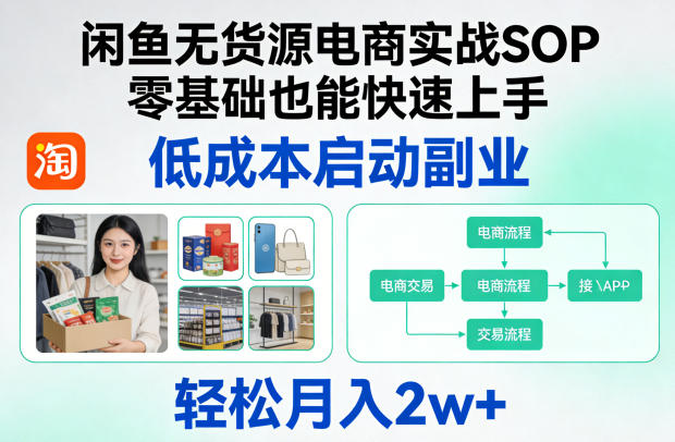 图片[1]-2026闲鱼无货源实战教程：选品上架发货与店铺维护-数品库