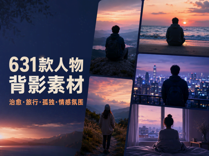 631款人物背影图片素材合集,唯美治愈旅行配图一次收齐-数品库