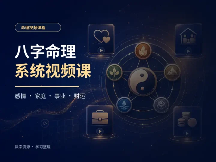 八字命理基础与感情事业财运系统解析视频课程-数品库