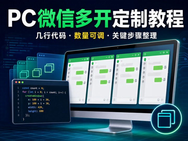 PC版微信多开定制教程：几行代码实现数量自定义-数品库
