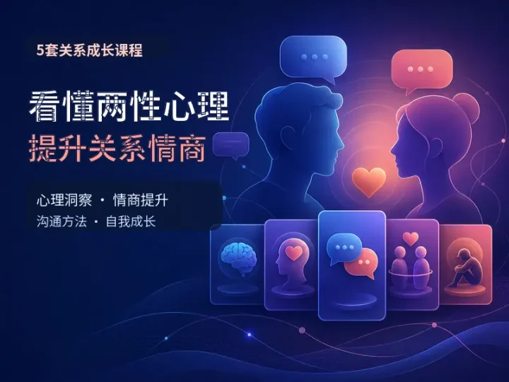 看懂男性心理与女性情商的5套关系成长课程合集-数品库