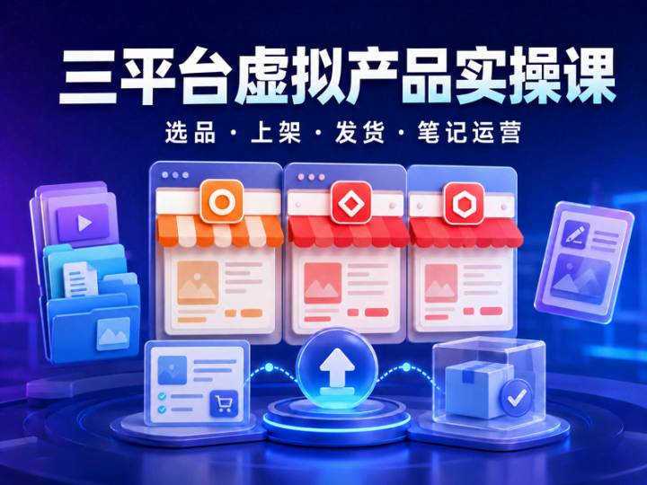 淘宝拼多多小红书虚拟产品开店运营实操课程合集-数品库