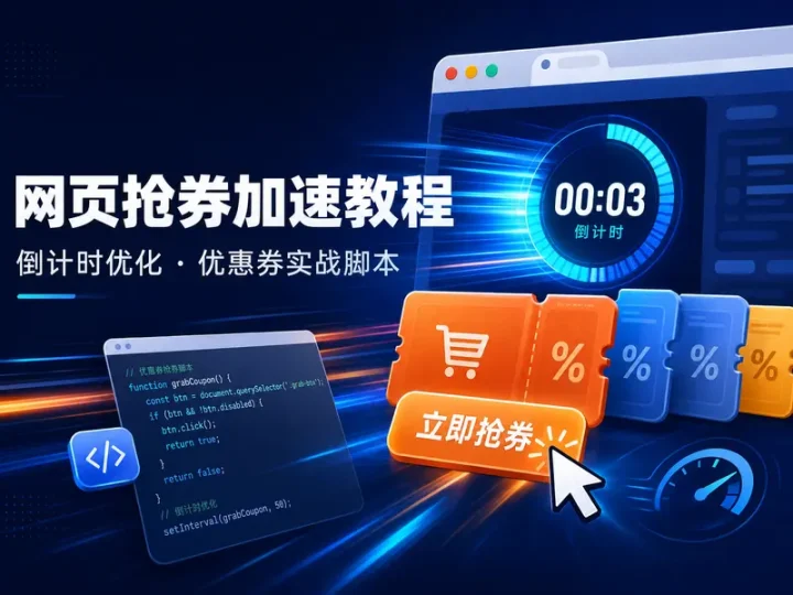 网页倒计时加速与MT优惠券抢券脚本实战教程-数品库