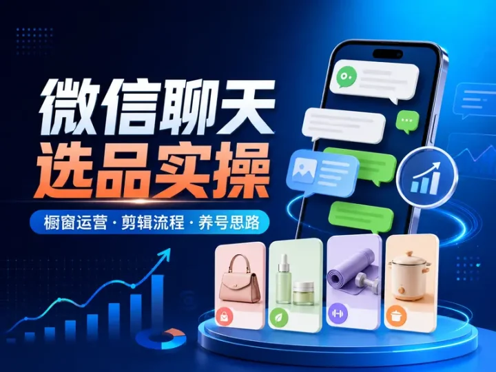 微信截屏聊天女性用品选品与橱窗运营实操教程-数品库