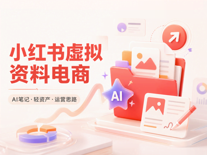 小红书虚拟资料电商与AI笔记半自动发布实操资料-数品库