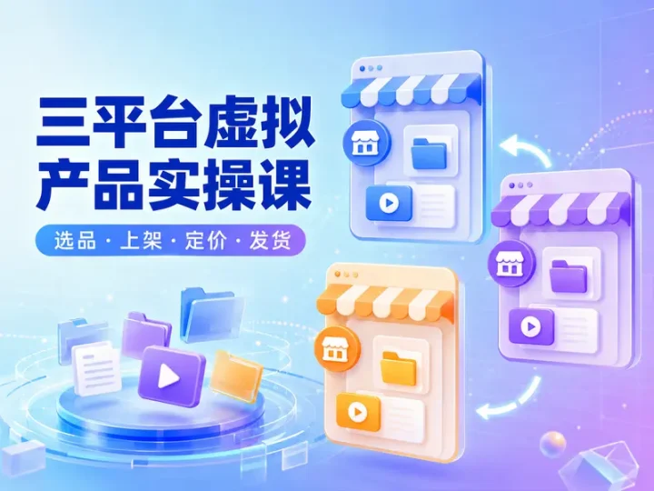 淘宝小红书拼多多虚拟产品开店运营实操课程合集-数品库