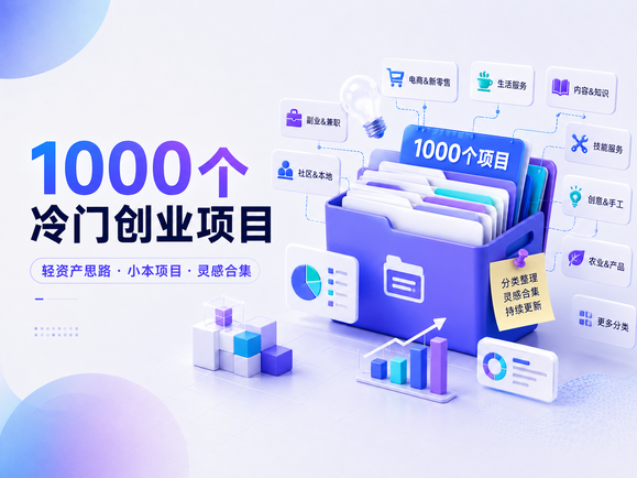 1000个冷门小本创业项目精选整理与实用灵感库-数品库