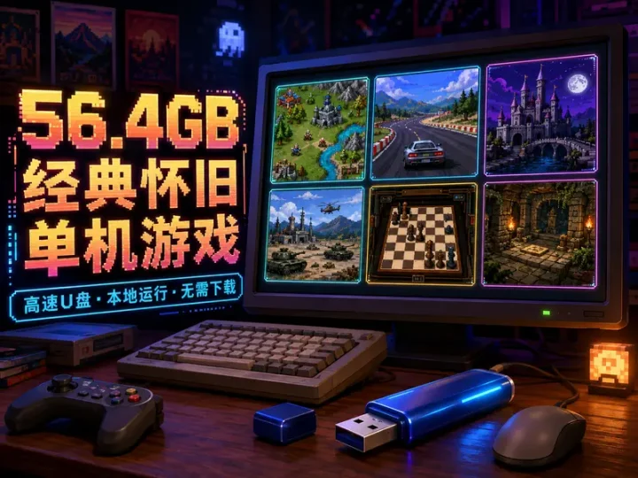 56.4GB电脑经典怀旧单机游戏高速U盘整理合集-数品库
