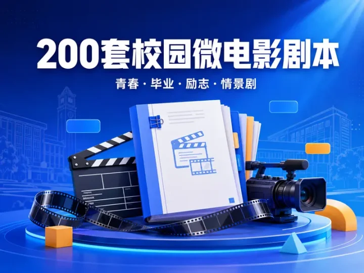 200套校园微电影剧本精选:毕业青春励志情景剧拍摄素材-数品库