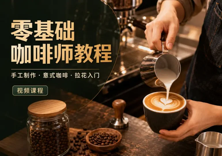 零基础咖啡师视频教程:手工制作与拉花入门课程-数品库