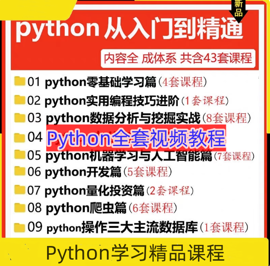图片[1]-43套Python编程视频教程：从零基础入门到项目实战-数品库