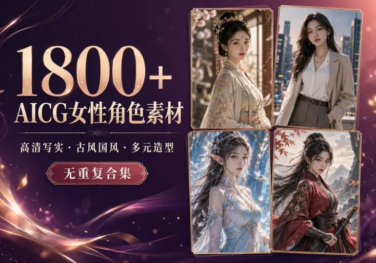 1800+张AICG女性角色高清写实图片素材合集-数品库