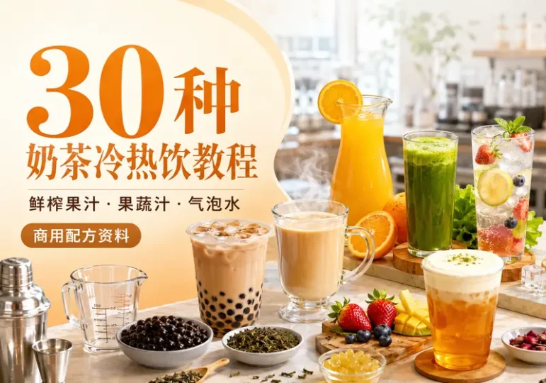 30种奶茶冷热饮商用配方与果汁气泡水教程-数品库
