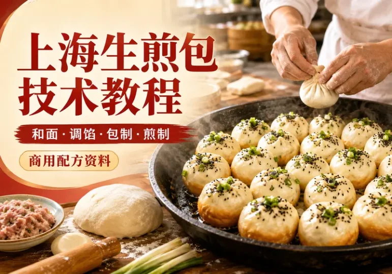 上海生煎包商用技术教程:和面调馅与煎制配方-数品库