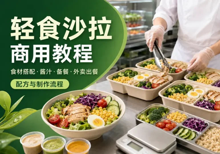 轻食沙拉商用配方教程:酱汁搭配与外卖备餐流程-数品库