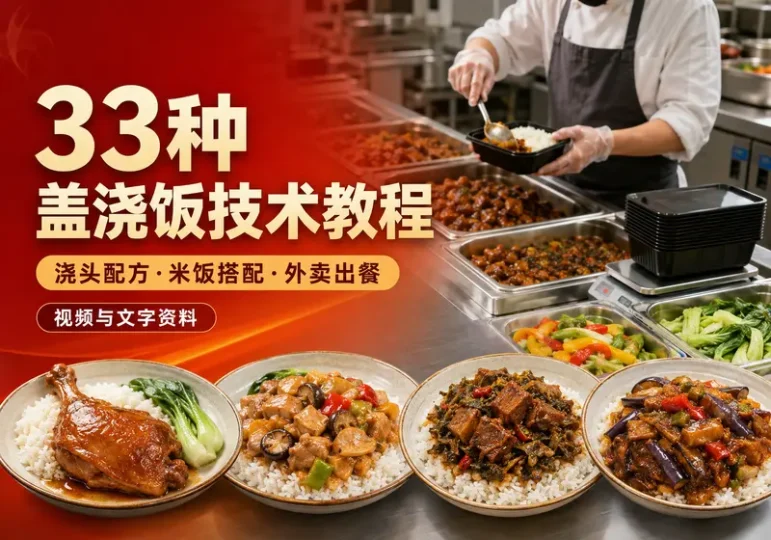 33种盖浇饭商用技术教程:浇头配方与外卖出餐-数品库