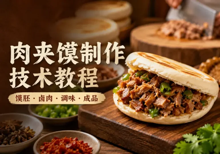 老潼关肉夹馍制作教程:馍胚卤肉与调味技术-数品库