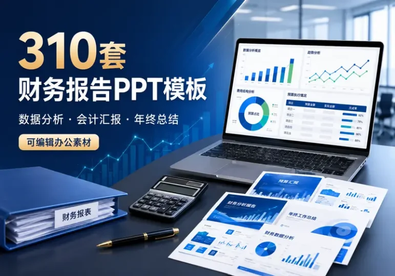 310套财务报告PPT模板与会计年终汇报素材-数品库