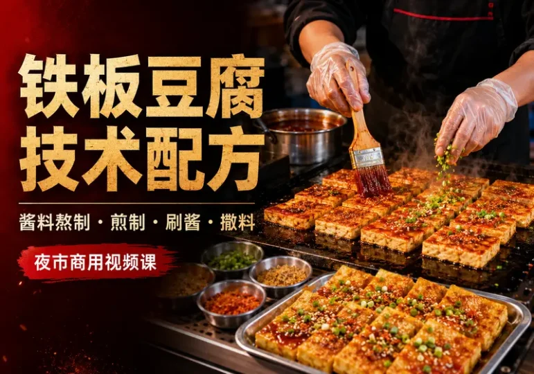特色铁板豆腐商用技术配方与夜市摆摊教程-数品库