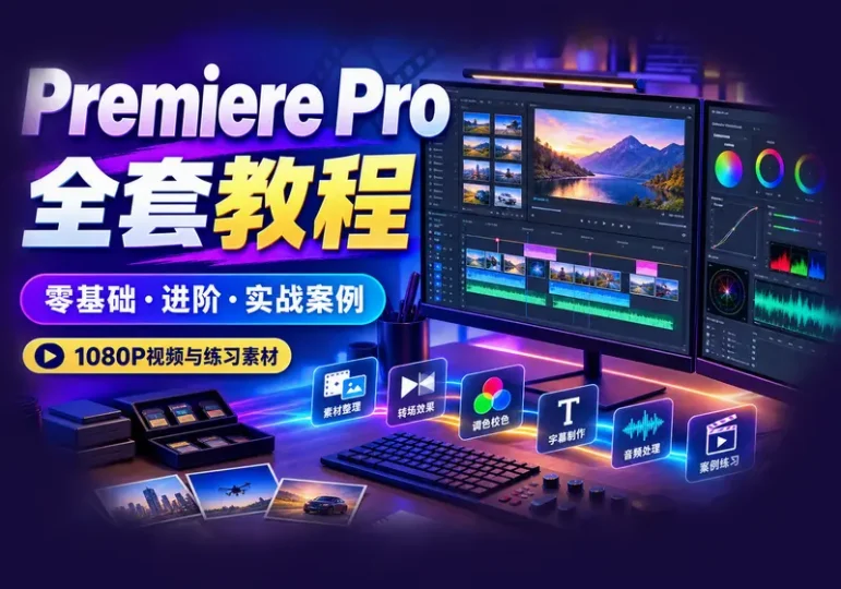 Premiere Pro从零基础到高级实战视频剪辑教程-数品库
