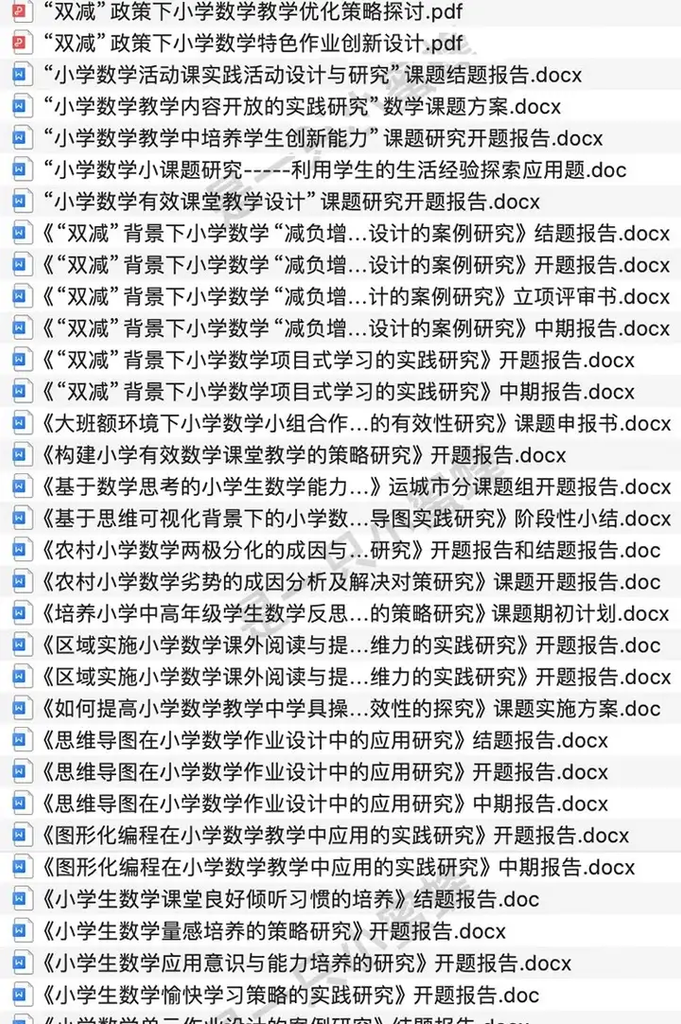 图片[2]-140份小学数学课题研究开题中期结题报告合集-数品库