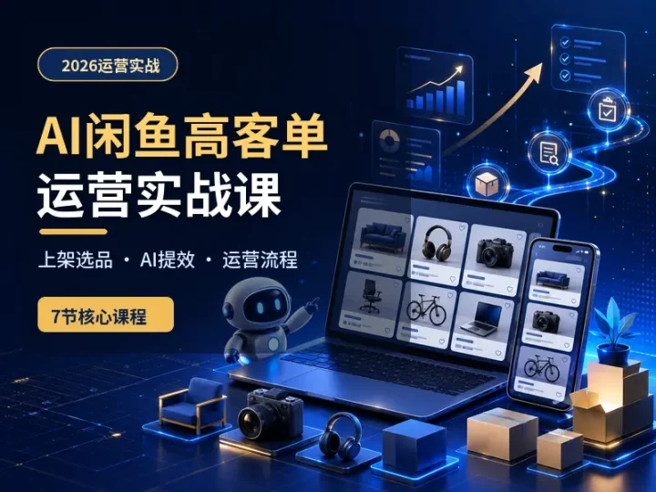 2026闲鱼AI高客单运营实战课程与上架流程合集-数品库