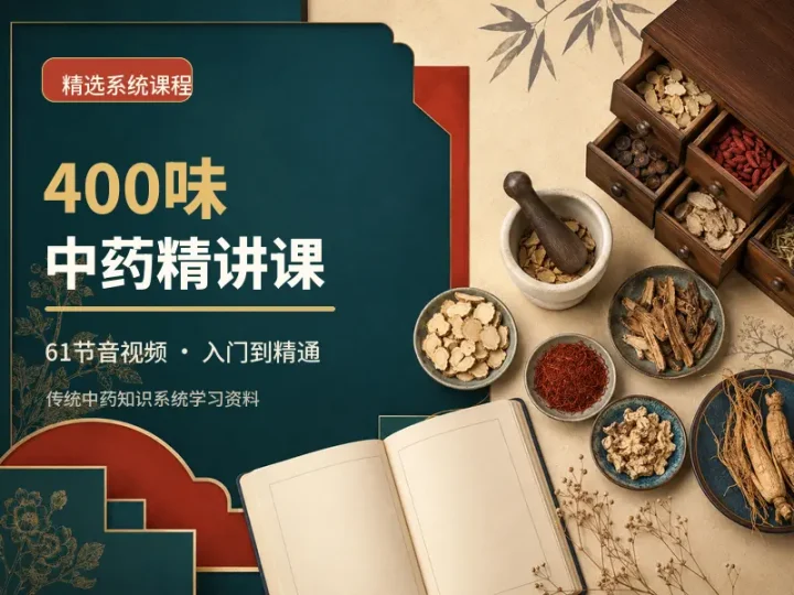 400味中药系统精讲音视频课程入门到精通-数品库