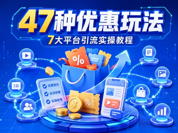 47种优惠玩法与7大平台引流实操教程合集-数品库
