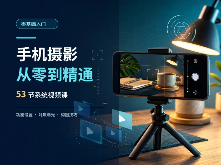 53节零基础手机摄影实拍与功能设置视频教程-数品库