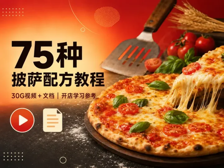 75种披萨制作技术与配方教程30G视频文档合集-数品库