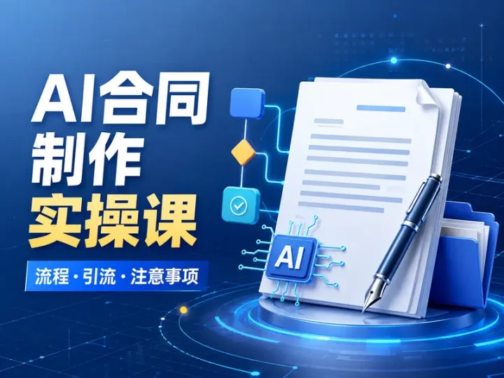 AI智能合同制作实操课程流程引流与注意事项教程-数品库