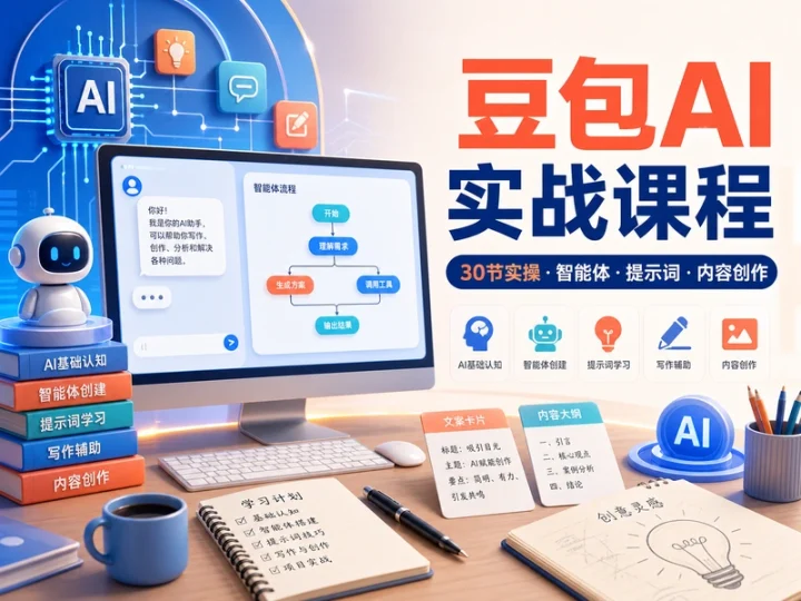30节豆包AI实战课程含智能体提示词与内容创作-数品库