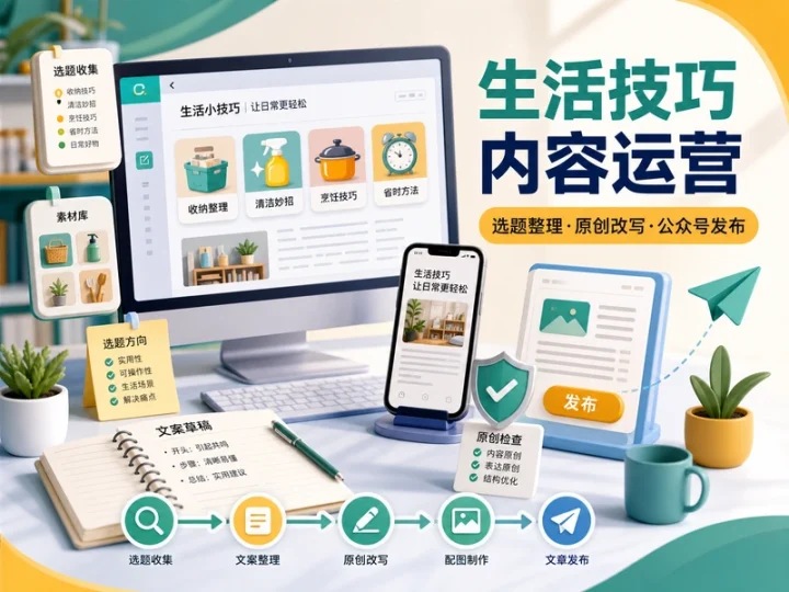 生活小技巧内容整理与公众号原创运营实操教程-数品库