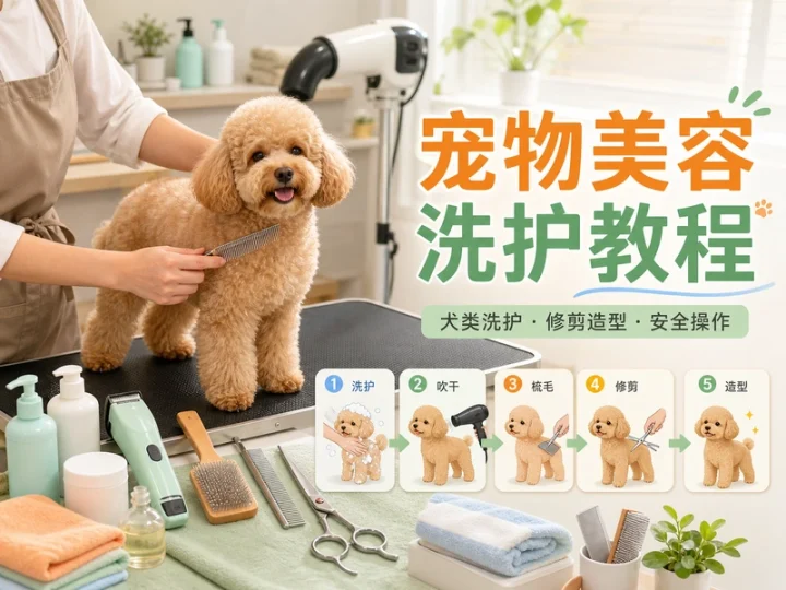 宠物美容自学教程含犬类洗护修剪造型与视频图文资料-数品库