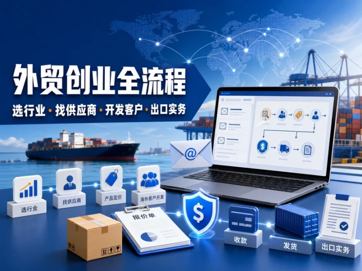 外贸创业全流程课程:选品获客收款与出口实务-数品库
