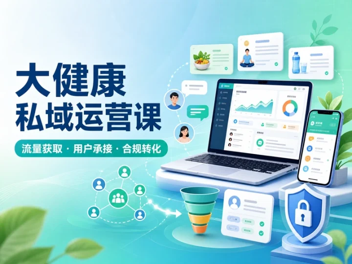 大健康私域引流课程:流量获取与客户转化思路-数品库