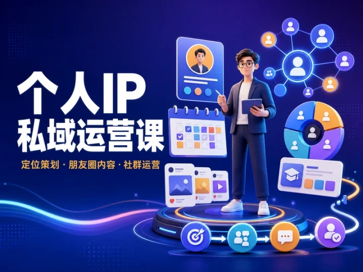 个人IP打造与私域运营20节课:朋友圈到社群实战-数品库
