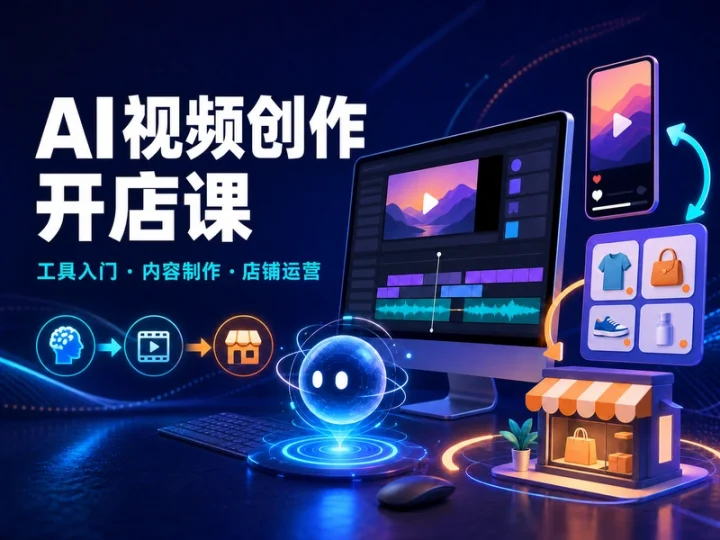 DeepSeek创业实战课:AI视频制作与店铺运营入门-数品库