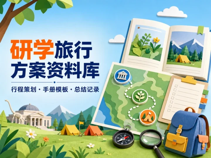 中小学生研学旅行方案资料库：手册模板与总结素材-数品库
