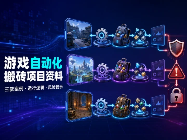 三款游戏自动化搬砖项目资料:运行逻辑与风险参考-数品库