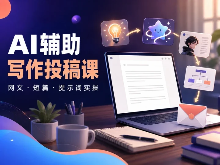AI辅助写作稿费入门课:网文短篇与投稿实操-数品库