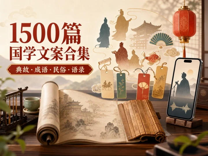 1500篇国学传统文化文案合集:历史典故与经典语录-数品库