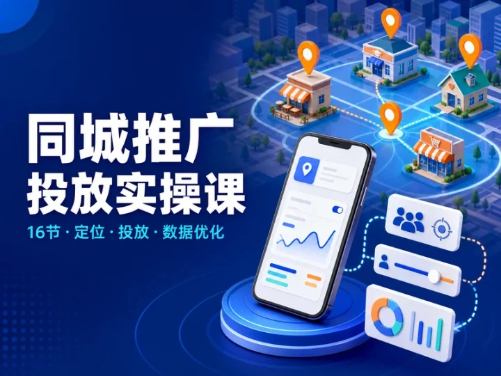 本地同城推广广告投放16节课:引流策略与实操技巧-数品库