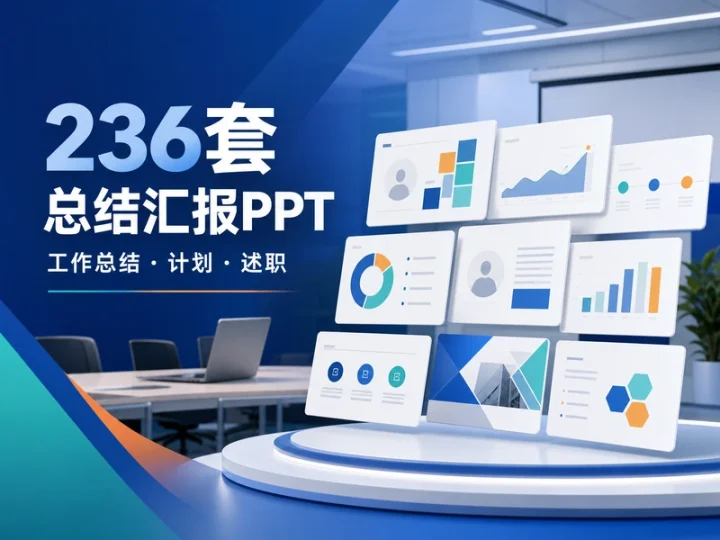 236套简约商务PPT模板:工作总结计划与述职汇报-数品库