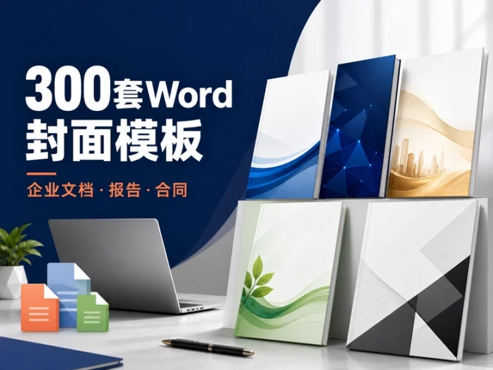 300套Word文档封面模板:企业报告合同与计划书-数品库