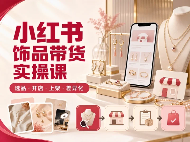 小红书饰品带货实操课:选品开店与差异化运营-数品库