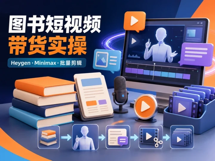 图书短视频带货实操课:Heygen与Minimax应用-数品库