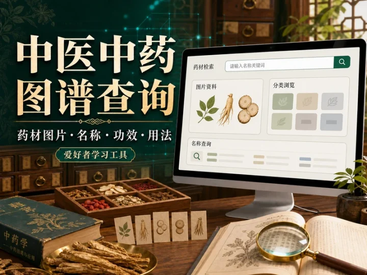 中医中药图谱查询软件：药材图片与功效用法资料库-数品库