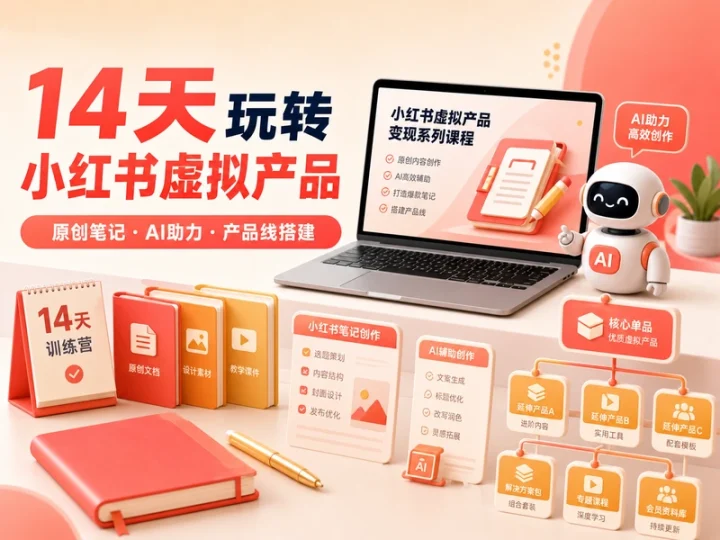 小红书虚拟产品14天训练营:原创笔记与AI产品线实战-数品库